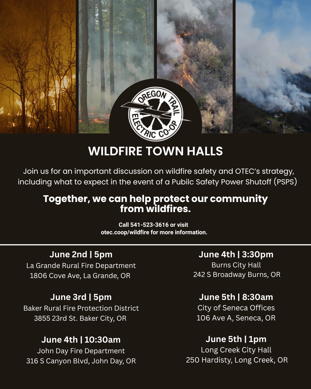 Wildfire town halls poster